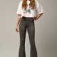 Mid Rise Banded Wide Flare Jeans