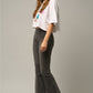 Mid Rise Banded Wide Flare Jeans