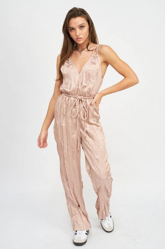 Pleared Wide Leg Jumpsuit