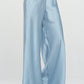 Stretch Satin Pants w/ Elastic Waist and Pockets