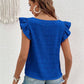 Ruffled Square Neck Cap Sleeve Blouse