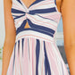 Cut Out Stripe Dress with Pockets