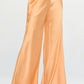 Stretch Satin Pants w/ Elastic Waist and Pockets