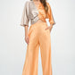 Stretch Satin Pants w/ Elastic Waist and Pockets