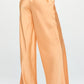 Stretch Satin Pants w/ Elastic Waist and Pockets