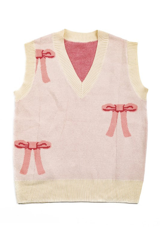 All over bow knit vest