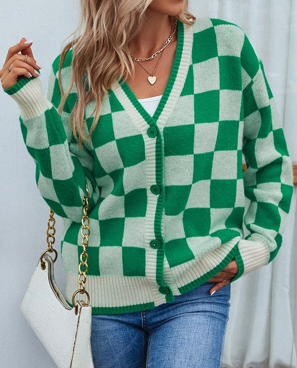 Checkered Cardigan