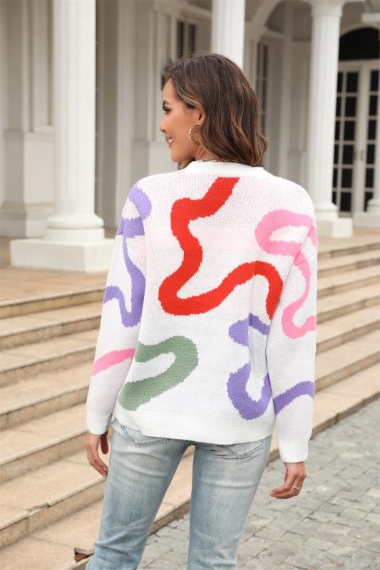 Multi Color Swirl Sweater