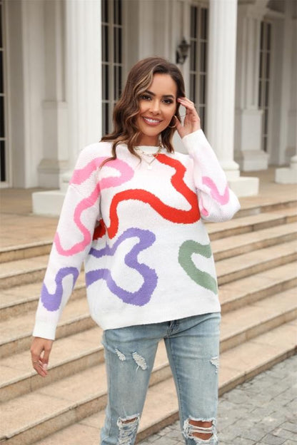 Multi Color Swirl Sweater