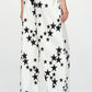 Silky Satin Star Print Pants with Side Pocket