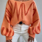 Oversized balloon sleeve sweater