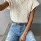 Mock neck short sleeve sweater