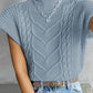 Mock neck short sleeve sweater