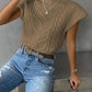 Mock neck short sleeve sweater