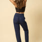 High Waisted Pleated Slouchy Denim Pants