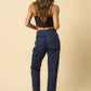 High Waisted Pleated Slouchy Denim Pants