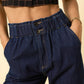 High Waisted Pleated Slouchy Denim Pants