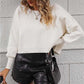 Cropped round neck sweater