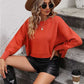 Cropped round neck sweater