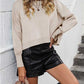 Cropped round neck sweater