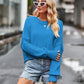 Cropped round neck sweater