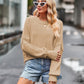 Cropped round neck sweater