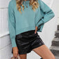 Cropped round neck sweater