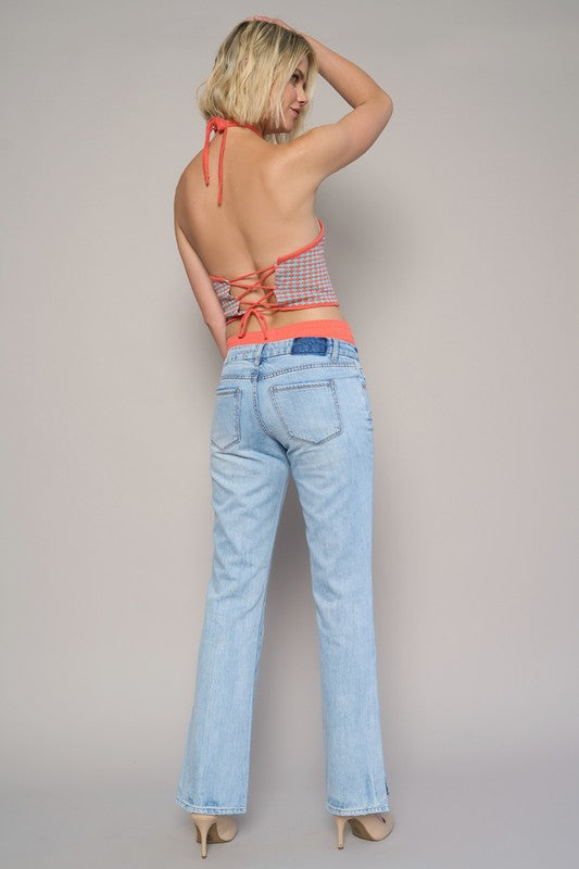 Low Rise Straight Jeans