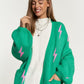 Lightning Bolt Oversized Open Sweater Cardigan