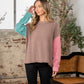 Sew In Love Full Size Color Block Drop Shoulder Sweater