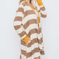 Open Front Striped Draped Cardigan