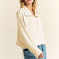 Davi & Dani Drawstring Hem Half Zip Raglan Sleeve Sweatshirt