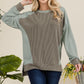 Celeste Full Size High-Low Contrast Round Neck Sweatshirt