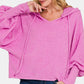 Zenana Brushed Hacci Drop Shoulder Cropped Hoodie