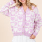 Mittoshop Checkered Heart Button Down Cardigan