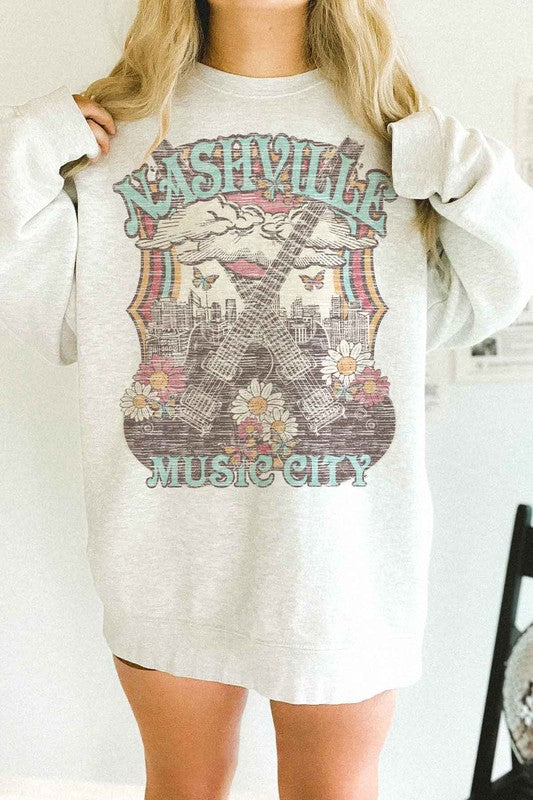 Nashville Music City Oversized Sweatshirt