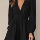 V neck long sleeve dress