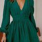 V neck long sleeve dress