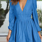 V neck long sleeve dress