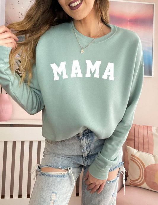 Varsity Font MAMA Premium Bella Canvas Crew