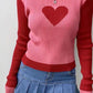 Ribbed heart sweater