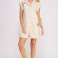 Cotton Twill Utility Romper W/ Patchwork Detail