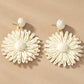 Raffia straw flower drop earrings