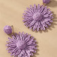 Raffia straw flower drop earrings