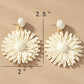 Raffia straw flower drop earrings