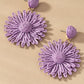 Raffia straw flower drop earrings