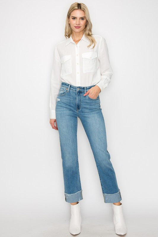 High Rise Straight Jeans