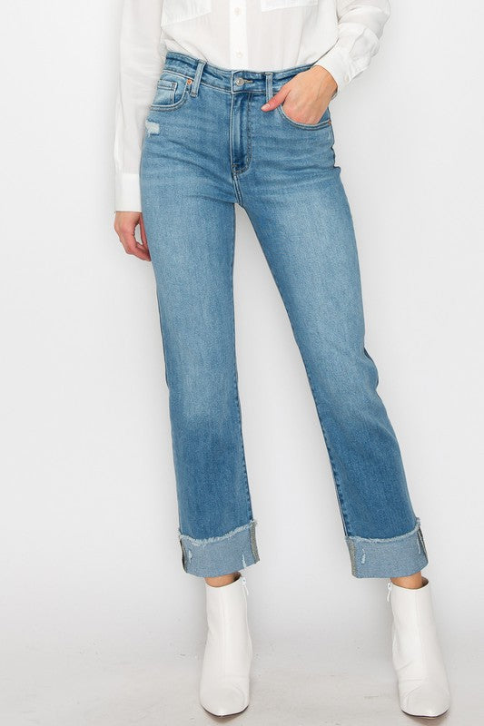 High Rise Straight Jeans