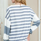 Striped Casual Drop Shoulder Pullover Sweatshirt