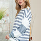 Striped Casual Drop Shoulder Pullover Sweatshirt